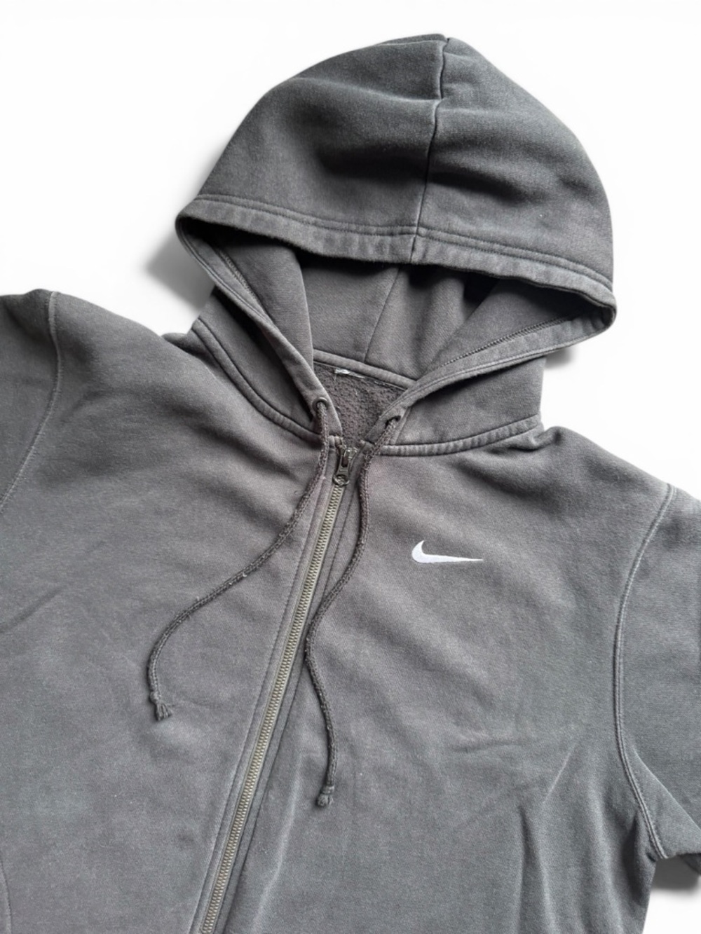 Nike Longline Zip Hoodie Black Tunic Length Fleece Size M - Picture 6 of 8
